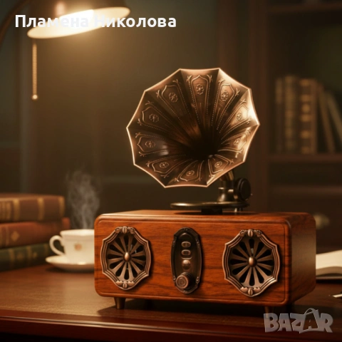 Bluetooth радио колонка AS36, 2x5W, 1800mAh – ретро и мощна, снимка 4 - Bluetooth тонколони - 53615520