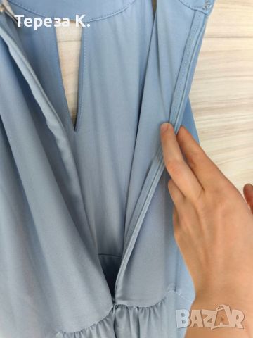 Дълга официална рокля VILA, синя, размер 40, снимка 4 - Рокли - 45445148