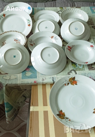 Стари български порцеланови чинии и плата 
