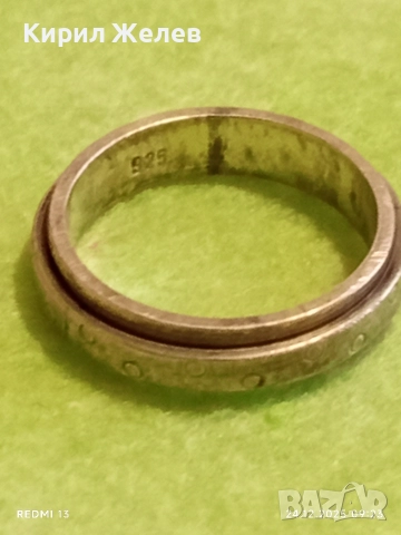 Сребърен въртящ се пръстен с точкови детайли интересен 44906, снимка 8 - Пръстени - 52889636