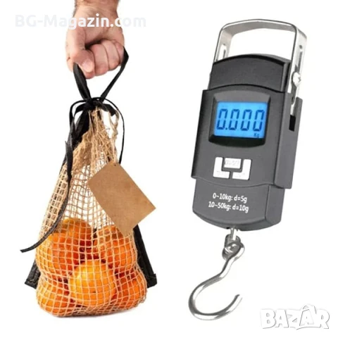 Електронен ръчен дигитален кантар везна за самолетен багаж куфар храна риболов кухненски до 50кг, снимка 8 - Везни - 50921391