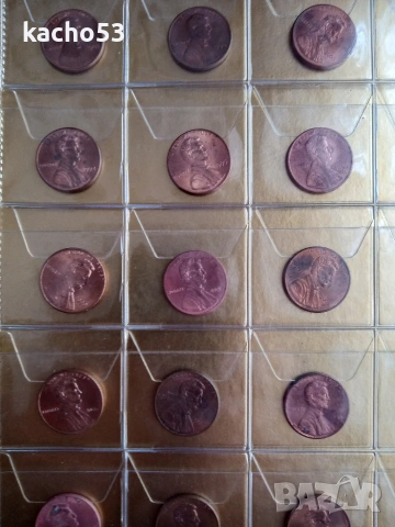 40 броя по 1 цент, САЩ, снимка 8 - Нумизматика и бонистика - 53724549