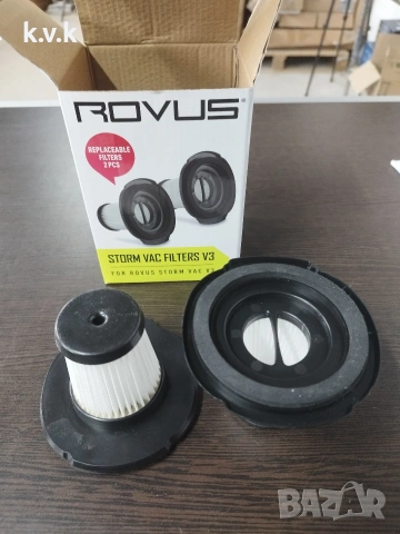 Комплект резервни филтри за Rovus Storm Vak V3 110078900, 2 бр, HEPA 10, Миещи се, Черен , снимка 3 - Други стоки за дома - 54064909