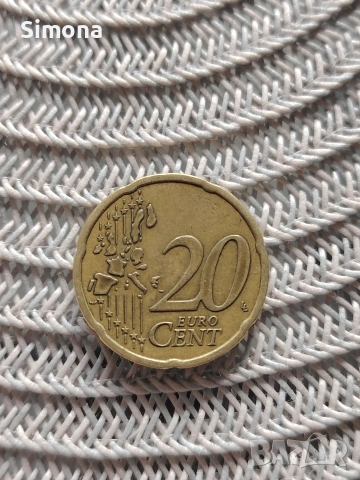 20 евроцента Гърция 2002 г., снимка 2 - Нумизматика и бонистика - 53803973