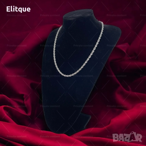 У н и с е к с колие ланец от медицинска стомана Z o p p i n i усукана оплетка