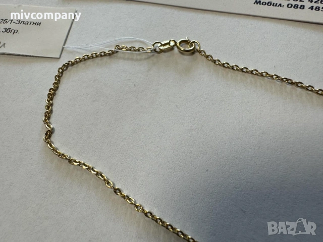 Златен синджир 1.36гр.56см., снимка 5 - Колиета, медальони, синджири - 53496642
