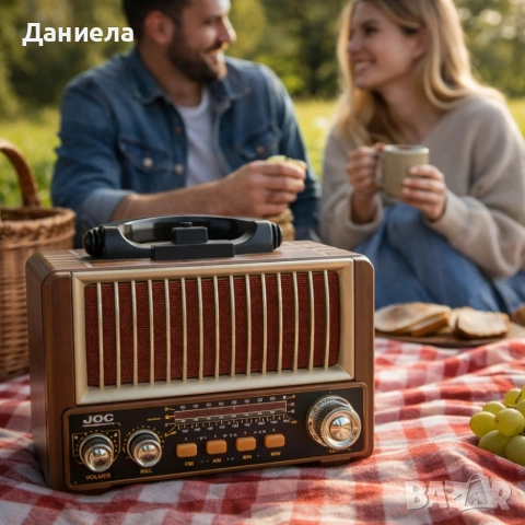 Ретро радио JOC TG-2502T-S - класически стил и мощен звук, снимка 2 - Радиокасетофони, транзистори - 53783257