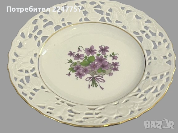 Троен сет порцелан Теменужка, снимка 5 - Антикварни и старинни предмети - 53057560