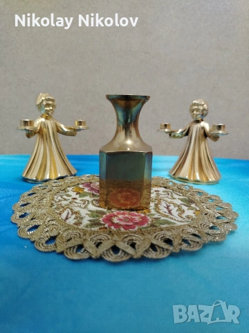 винтидж месингови свещници, снимка 4 - Декорация за дома - 54017352