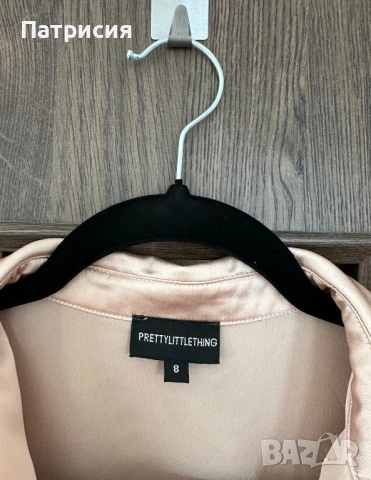 Нова Рокля, марка Pretty Little Thing, цвят шампанско/розов, материя сатен,за бал или гост на сватба, снимка 8 - Рокли - 54219492