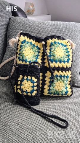 Плетени дамски чанти, многоцветни подаръци , снимка 15 - Чанти - 42698019