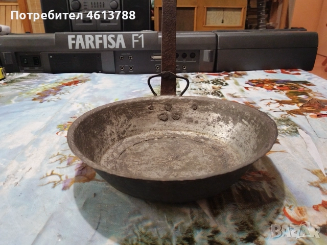 Стар меден тиган, снимка 5 - Антикварни и старинни предмети - 52514860