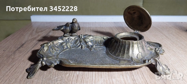 мастилница Франция винтидж бронз за ценители , снимка 2 - Антикварни и старинни предмети - 53054674