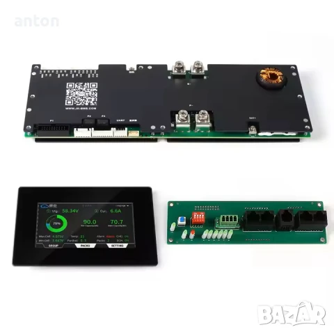 JK BMS 200A JK-PB2A16S20P 4.3" LCD active balancing equalizer LiFePO4 LiIon батерии соларни системи, снимка 10 - Друга електроника - 50207661