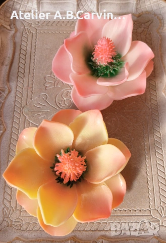 Декоративен сапун цвете магнолия,уникален дизайн вдъхновен от природата, снимка 2 - Декорация за дома - 53607446