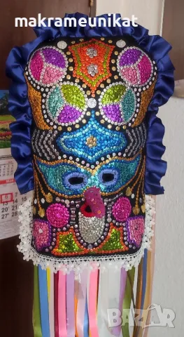 Кукерска маска, гугла, нова, Новодел, уникат, ръчна изработка , снимка 13 - Декорация за дома - 46988271