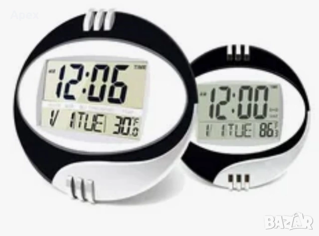Стенен Часовник с Аналогов и LED Дисплей. Дигиталени Часовници с Термометър. LED Стененни Часовници, снимка 3 - Стенни часовници - 54011168