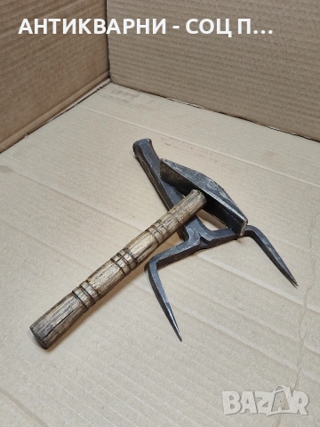 Комплект Стари Ковани Чук С Наковалня За Клепане На Коси 1кг. НОМЕР 1496.