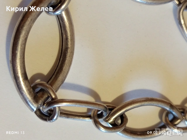 Масивна сребърна гривна много красива майсторска ръчна изработка 53066, снимка 3 - Гривни - 53044917