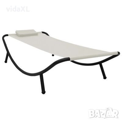 vidaXL Градинско легло, кремаво, 200x90 см, стомана（SKU:48080