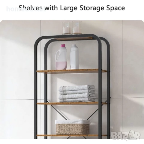 ПРОМОЦИЯ Висок стелаж за съхранение, подходящ за баня, тоалетна и перално помещение  10CZLDSF12TW, снимка 5 - Етажерки - 50939379