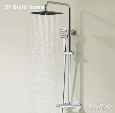 💥Термостатичен ,(Инокс)душ комплект с вградена защита от изгаряне. Елегантен и издръжлив!💥