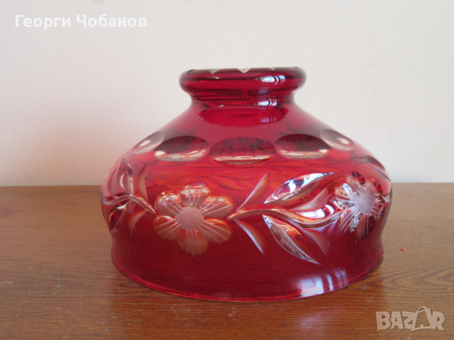 Червена кристална купичка на Бохемия, снимка 2 - Други - 45032169