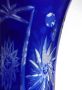 Голяма кобалтово синя кристална ваза, "cut to clear". Височина 26,5 см, диаметър при отвора 17 см., снимка 7
