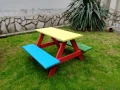 Градинска детска масичка с пейки,цветна, снимка 2