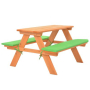 vidaXL Детска маса за пикник с пейки, 89x79x50 см, ела масив（SKU:91793