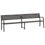 vidaXL Двойна градинска пейка, 246 см, черна, стомана（SKU:317131, снимка 1 - Градински мебели, декорация  - 44936719