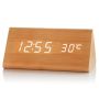LED Цифров часовник, дървен показващ часа и температурата - TV931, снимка 1 - Други стоки за дома - 45924726