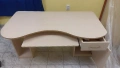 Голямо компютърно/офис бюро (150х80 см) с изтеглящ се плот и шкаф, снимка 1
