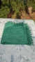 Зелена памучна покривка с ресни плътна тежка, снимка 3