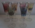 Шест цветни чаши за питиета с различни рисунки на Венеция