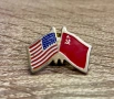 Значка „Дружба СССР – САЩ“ (флагове), месинг, 2 г, снимка 1