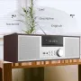 Ретро микро Hi-Fi Стерео система HANLIM HL-816 40W RMS/CD/FM/Bluetooth/USB/AUX,сребро/дърво, снимка 1