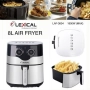 Фритюрник с горещ въздух Lexical Airfryer LAF-3004 , 8L, 1800W, инокс, снимка 3