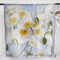 Пролетен шал с деликатен флорален принт. Размер 90/180см, снимка 11 - Шалове - 45052606