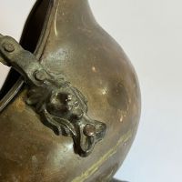 Винтидж съд с керамична дръжка ( метал месинг бронз мед), снимка 7 - Антикварни и старинни предмети - 45285185