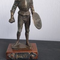 Бронзова ,масивна статуетка на рицар "Sec.XV", снимка 5 - Антикварни и старинни предмети - 45127666