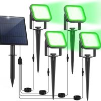 NATPOW LED соларни прожектори, IP65 водоустойчиви външни, зелено, снимка 1 - Соларни лампи - 45479048