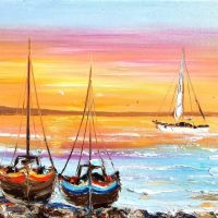 Картини с морски пейзажи, маслени бои , снимка 6 - Картини - 45394653
