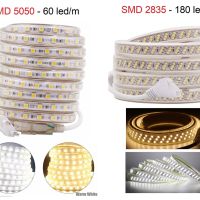 2791 Водоустойчива LED лента с 60 или 180 диода на метър , снимка 2 - Лед осветление - 45437181