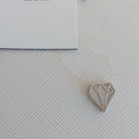 Сребърна висулка диамант, снимка 4 - Колиета, медальони, синджири - 45125390