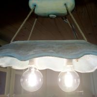 Ръчно изработена винтидж дизайнерска дървена лампа "СИНЕВА", снимка 11 - Декорация за дома - 45280991