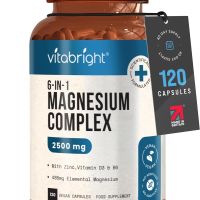 VitaBright Магнезиев комплекс 6 в 1, 2500 mg от 3 капсули, 120 капсули, за 40 дни, с цинк, D3 и B6, , снимка 1 - Хранителни добавки - 45344486