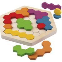 НОВИ! Дървена мозайка Хексагон Монтесори, снимка 1 - Образователни игри - 45079861