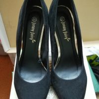 Дамски обувки JENNY FAIRY, черни, висок ток, снимка 1 - Дамски обувки на ток - 45525188