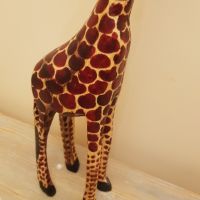 Продавам дървен жираф, ръчна изработка, снимка 7 - Декорация за дома - 45148321